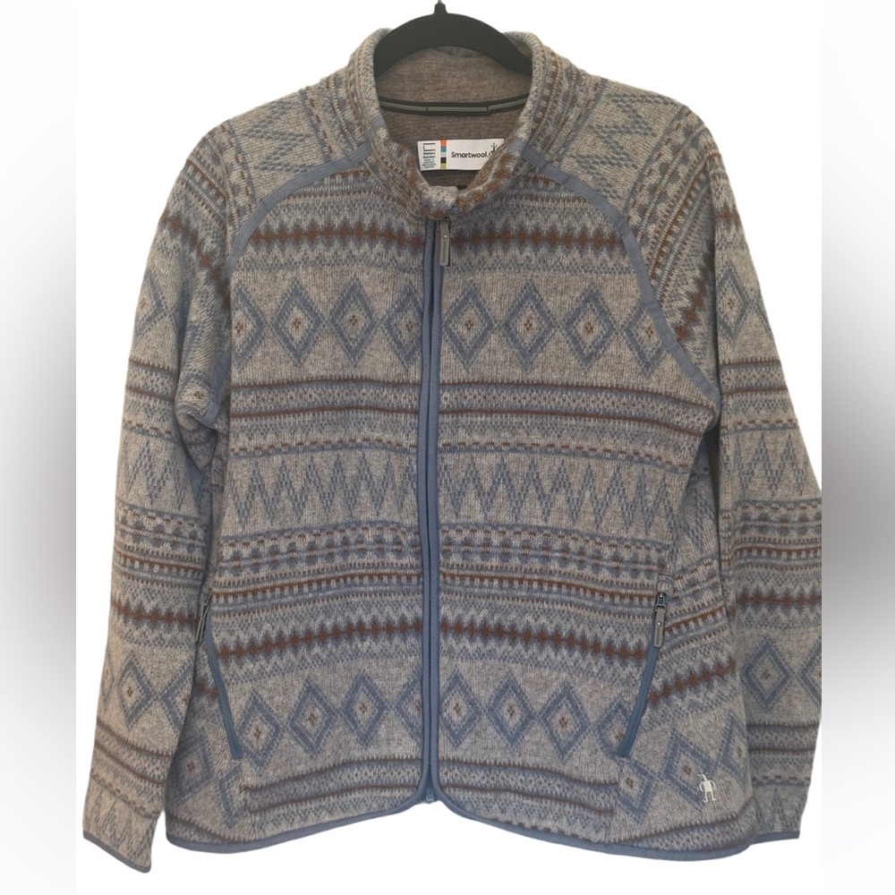 SmartWool Hudson Trail Fleece Full Zip Sweater Jacket Sz Large